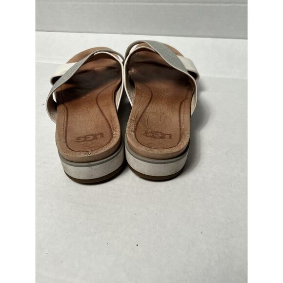 UGG Australia Women’s Size 6‎ Sandals KARI Metallic Silver Slide 1017908 - Picture 4 of 10